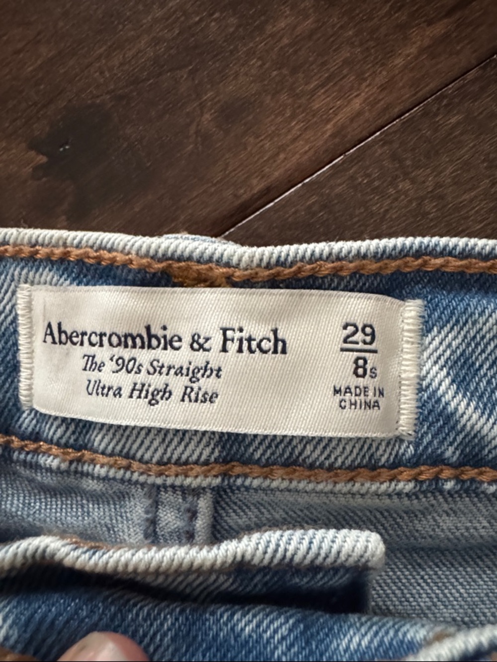 Abercrombie & Fitch 90s Straight Leg Blue Ripped Jeans - Picture 2 of 5